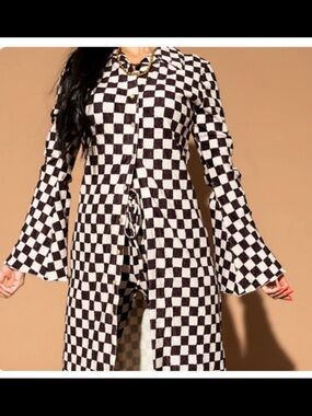 Dressed in LALA Black and White Checkerboard Tunic